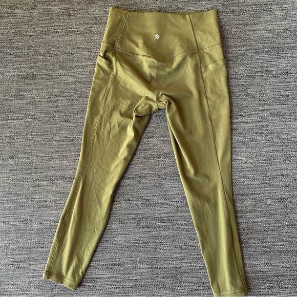 Athleta Women's Leggings Salutation Stash Pocket 7/8 Tight Army Green Size Small - Picture 7 of 8